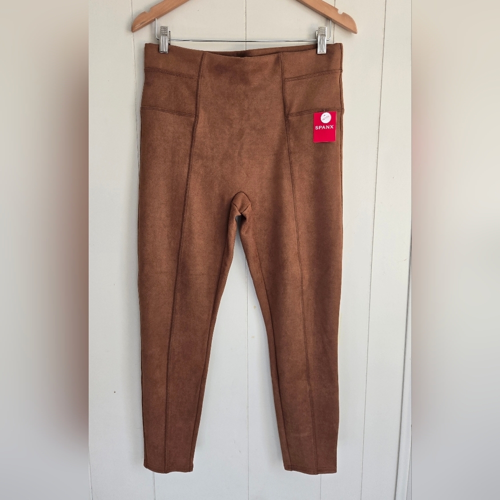 NWT SPANX Women's Brown High-Waisted Leggings -Size XL - Picture 10 of 11